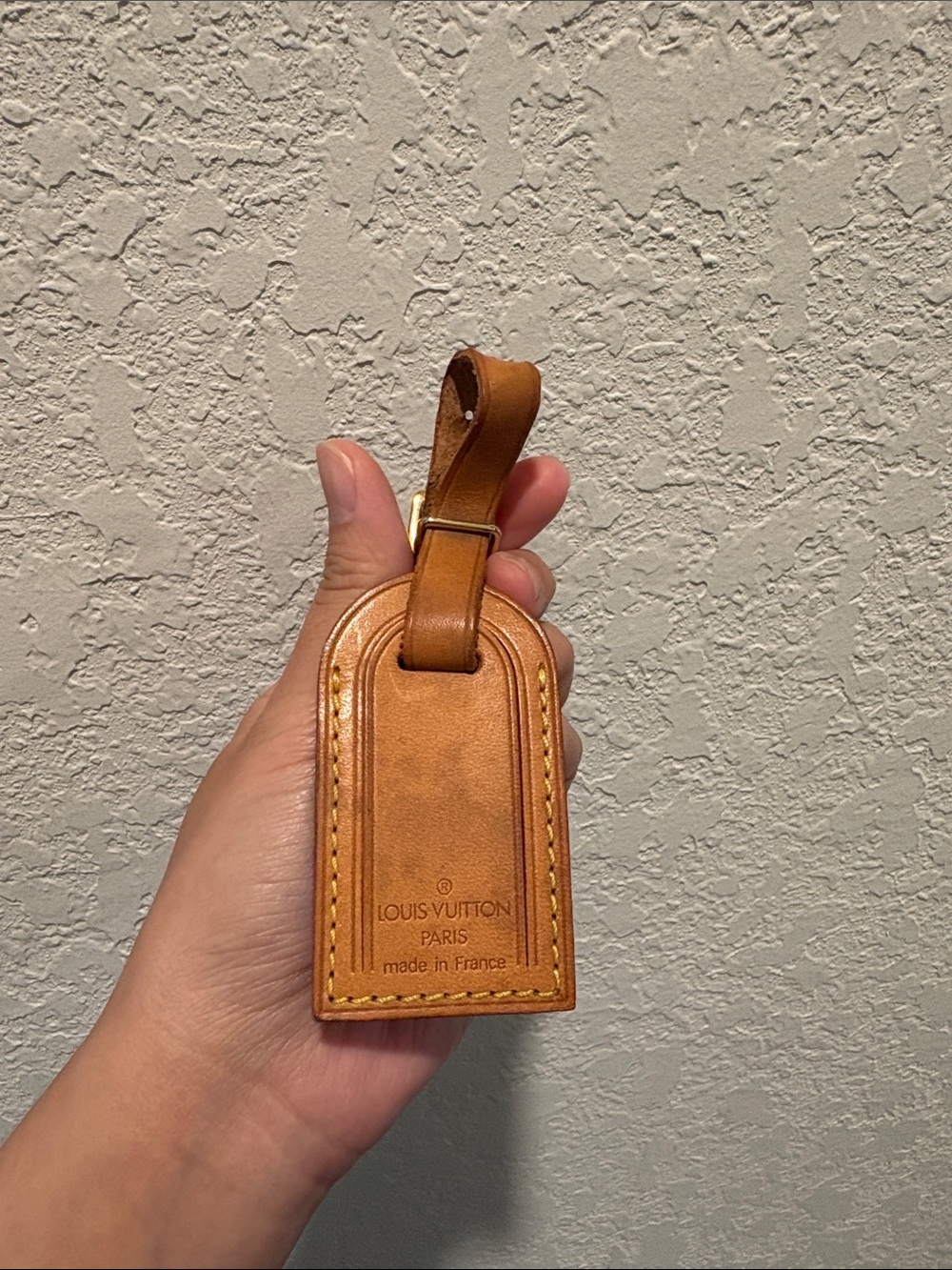 Louis Vuitton Mini Brown Leather Luggage Tag